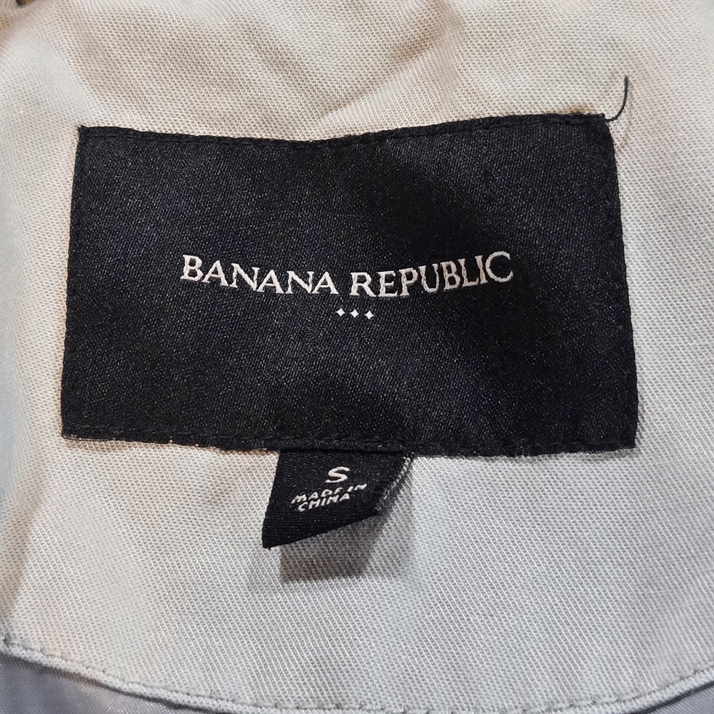 Banana Republic Trench Coat Women S Beige Lyocell Cotton Tie Belt Storm Flap - Picture 4 of 9